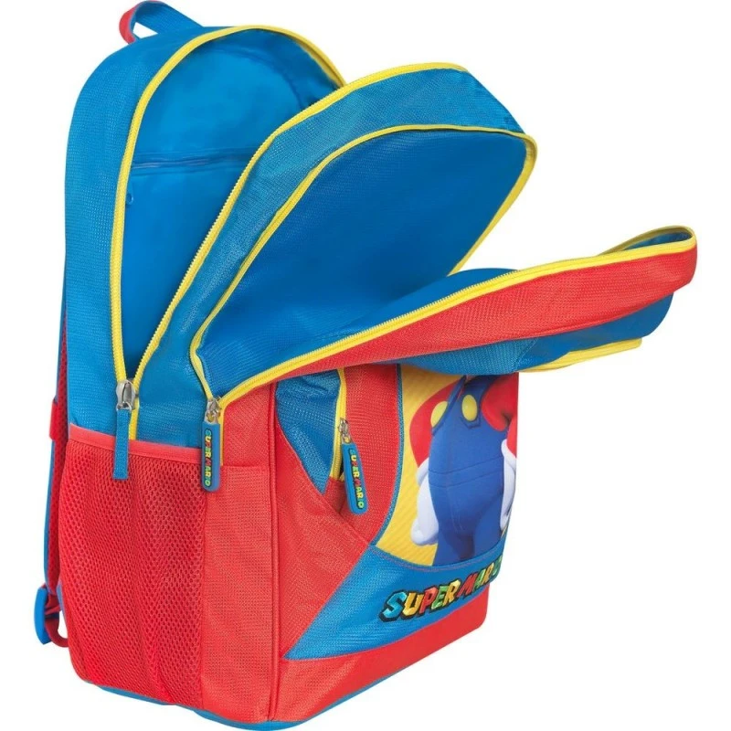 Ученическа раница на колела Super Mario с подвижна стойка, 31 x 46 x 22 cm, Многоцветен